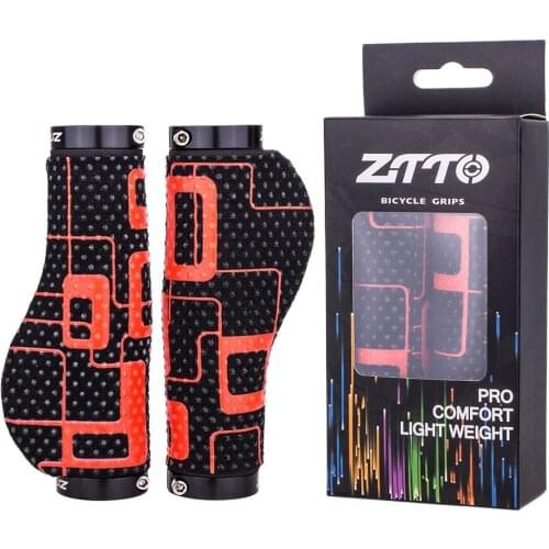 Mtb Grips Handlebar Grip Granulate Aniti-Slip Comfortable High Density Sponge Alloy Ring Lock On Durable Folding Bicycle Parts