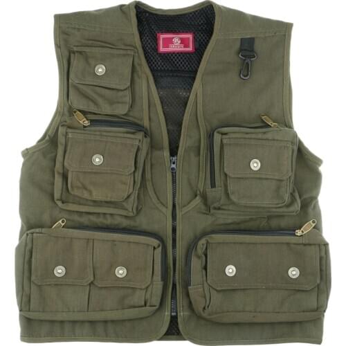 Mens Fishing Vest Photography Work Multi-pockets Outdoors Journalists Vest Jacket