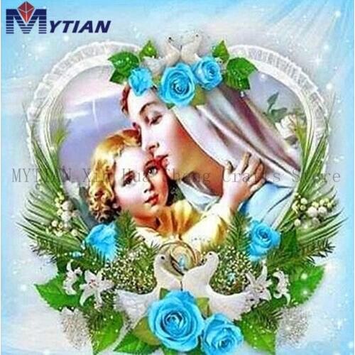 MYTIAN 5D DIY Full Square&Round Diamond Painting Baby and Mother 3D Diamond Embroidery Mosaic Rhinestone Home Decoration Gift