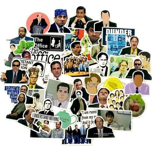 50Pcs American TV Series Office Stickers For Refrigerator Skateboard Suitcase Scrapbook DIY Hand Graffiti Childrens Toy Sticker