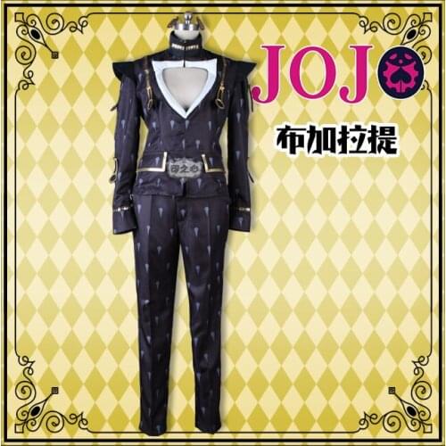 Cosplaydiy JoJos Bizarre Adventure: Golden Wind Bruno Bucciarati Black Uniform Suit Costume Custom Made L320