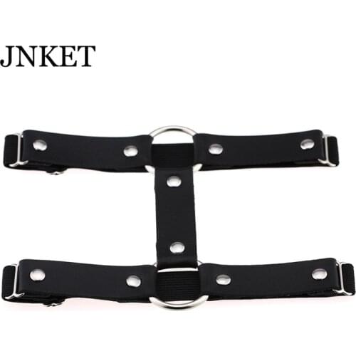 JNKET New Punk Women Sexy Garters Double Row Leg Straps PU Leather Steam Punk Leg Ring Suspenders Harness Adjustable Size