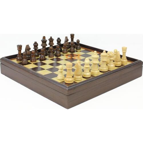 New Chess Board Game Wooden Chess Set Box Wooden Table Environmental Protection Natural Green Water Paint Desktop Entertainment