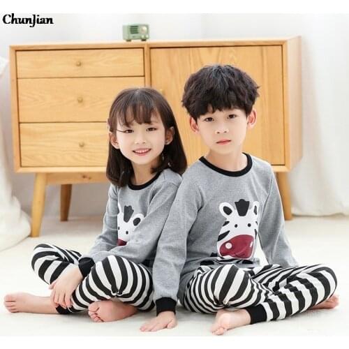 Animal Pajamas for 2 to 14 Years Teenager Boys Zebra Sleepwear Pyjamas Kids Teens Pajamas Childrens Clothing Sets Girls Clothes