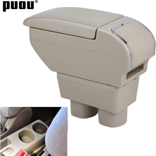 Armrest For Nissan Sylphy Versa Tiida Latio 2007-2011 Dual Layer PU Leather Center Console Storage with Cup hold Large Space USB