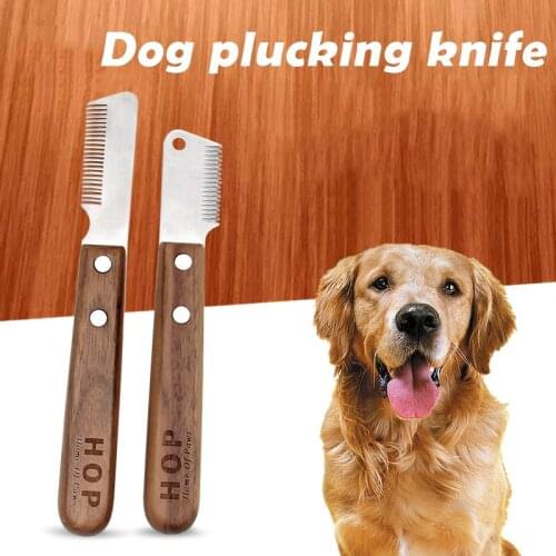 Pet Hair Removal Comb With Wooden Handle Pet Supplies Hanging Hole Design Pet Hair Remover Pluck Excess Undercoat Accessories