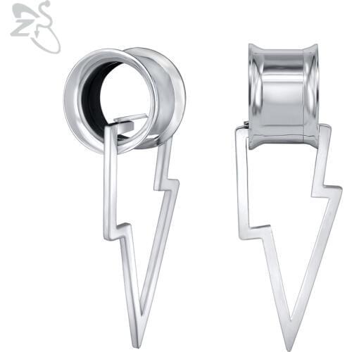 ZS 316L Stainless Steel Ear Plugs&Tunnels Piercing ombelico Screw Ear Stretchers Plugs Dilataciones oreja Piercing Tunnel 10mm