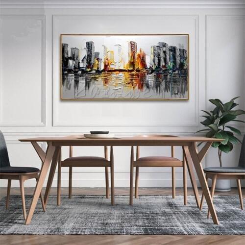 Hand painted canvas oil paintings Wall art Pictures for living room Cheap modern cuadros abstract oil painting boat sea yacht 3