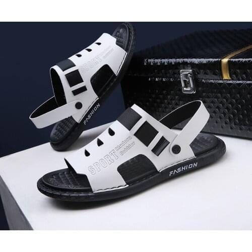 Summer Flip Flops Mens Slippers Summer Leather Shoes For Men Mens Sandals Breathable Running Shoe Footwear Mesh