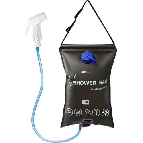 15L Outdoor Foldable Water Storage Foot Picnic Tour Portable Camping Shower Bag With Shower Head Summer Bath Artifact