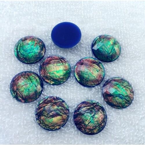 DIY 20mm Round Resin Gems Crystal Stone For Bead Work Non Sew Rhinestones 12pcs/lot