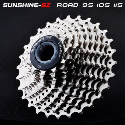 Sunshine-sz free delivery rennrad schwungrad stahl 9 10 11S 28Tsingle speed chuck berg schwungrad teile kompatibel mit SMANOSRAM