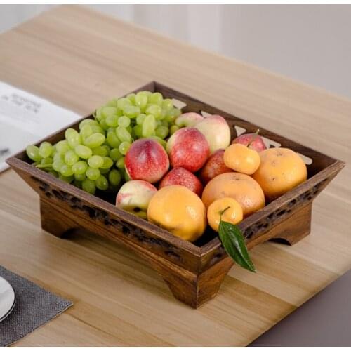 Thailand Teakwood Wooden Tray Solid Wood Rectangular Dish Snack Coffee Shop Tea Tray Fruit Plate Bread Plates Breakfast Plate