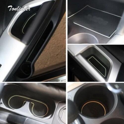 Tonlinker Interior Special Door Groove Mat Protection Cover Stickers for Mitsubishi ASX 2013-16 Car Styling 12 PCS Cover sticker