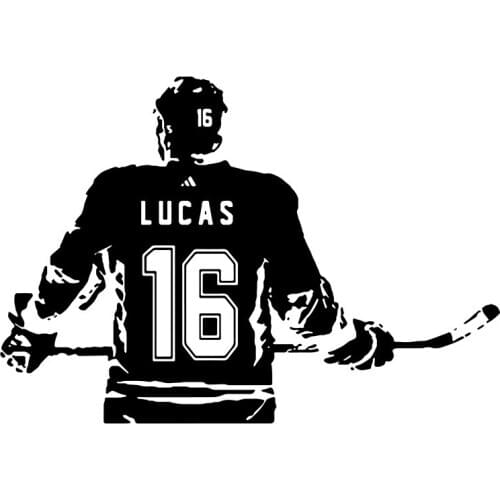Hockey Vinyl Sticker Custom Name Hockey Decal Hockey Wall Decor Numbers A1-047 Paper Modern Ice Choose Name C7012