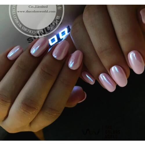 TCWZ671-W Tridimensional twinkling Mirror Pigment White color pearlescent powder color shifting magic for nail art or others
