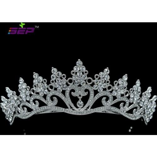 Austrian Crystal Rhinestone Wedding Bridal Flower Tiara Crown Women Hair Accessories SHA8571