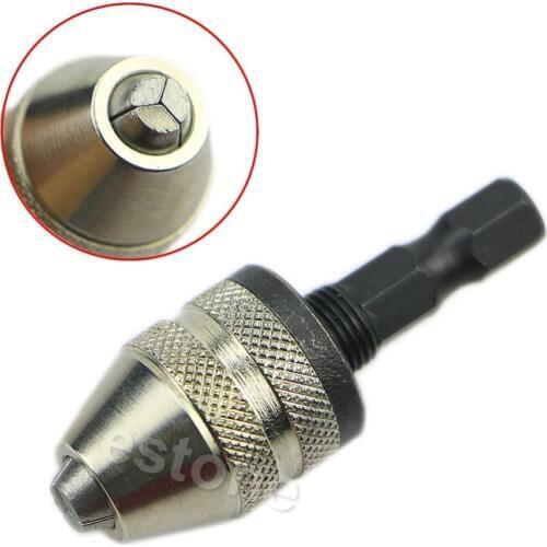 1/4 Keyless Drill Bit Chuck Hex Shank Adapter Converter 0.3mm-3mm Quick Change New 2017
