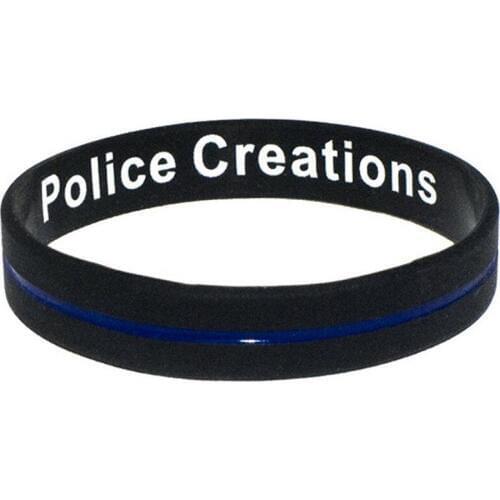 100pcs United states American Police creations thin blue line wristbands blue thin line wristband bracelet bangle wrist bands