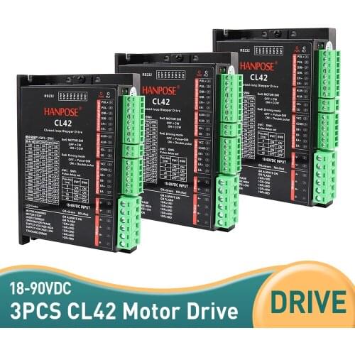 3pcs CL42 closed loop step servo driver for NEMA17 CNC controller driver 42motor 18-90VDC servo motor for CNC milling machine