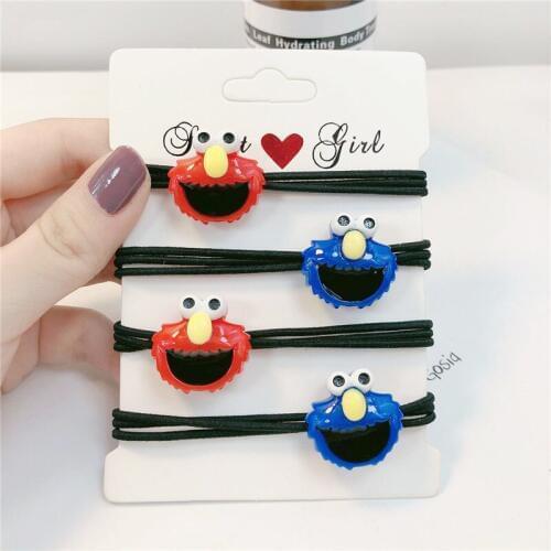 300pcs/lot DIY Simple Acrylic Big-eyed Frog Rubber Bands Elasticity Cartoon Ponytail Hair Bands Styling Tools Accessories HA1578