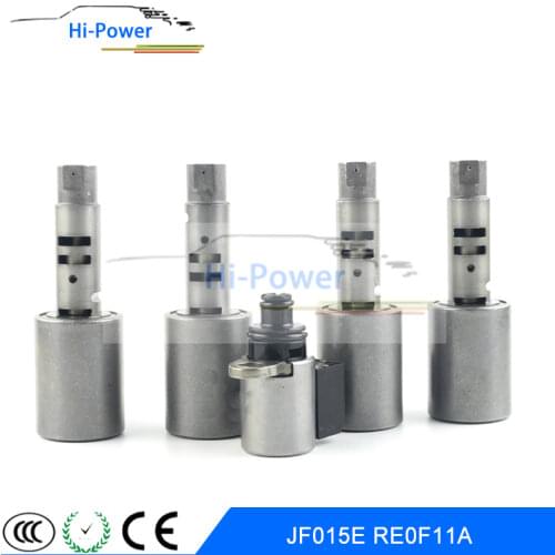 5PCS JF015E RE0F11A Transmission Solenoid Kit for Nissan Sunny Tiida Sylphy CVT Transmission 2012-ON Aluminium Alloy