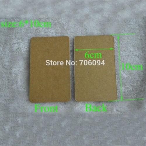 500pcs/lot,6*10cm Rectangle Blank Brown Tag,DIY Brown Kraft papercard,Message papercard