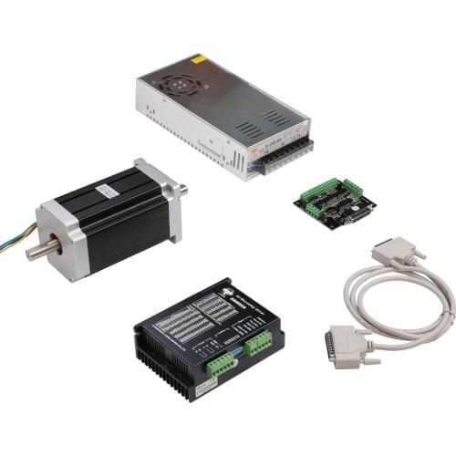 Free Ship US&US Ship 1Axis Nema 34 Stepper Motor 1600oz.in 151mm Dual shaft 3.5A&DM860A Driver controller CNC Router Mill