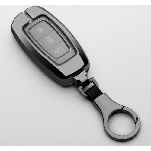 Zinc Alloy+TPU Car Key Fob Case Cover For Hyundai Santa Fe Accent IX25 IX35 Palisade Accent Veloster Kona Nexo i30