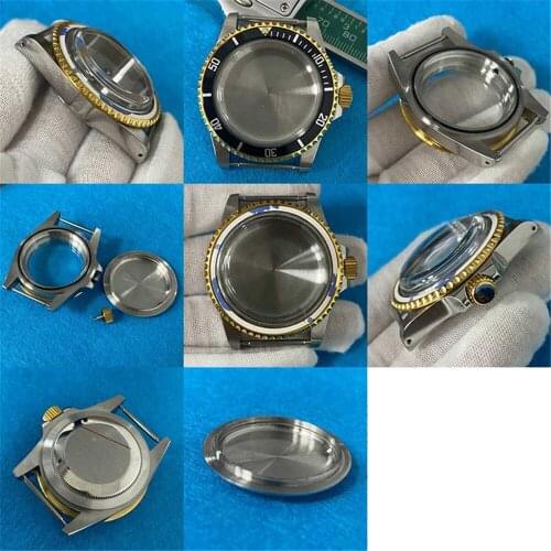 39.5MM Retro Watch Shell Cover Stainless Steel Watch Case GMT Bezel for NH35 NH36 Mechanical Watch Movement
