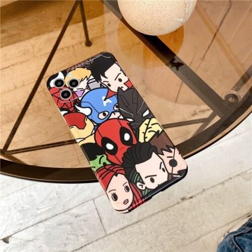 Marvel Iron Man Spider man Phone Case for IPhone X / XS / XR / 11 / 12 / Pro / Cute Style Anti-fall Silicone Case