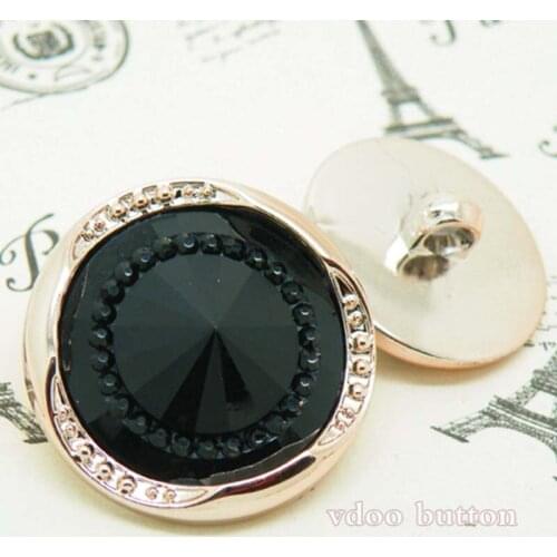 10pcs 18mm Black&Gold Buttons Sweater Coat Vintage Round Retro Buckle Clothing Sweater Ornament Findings Crafts Diy Wholesale