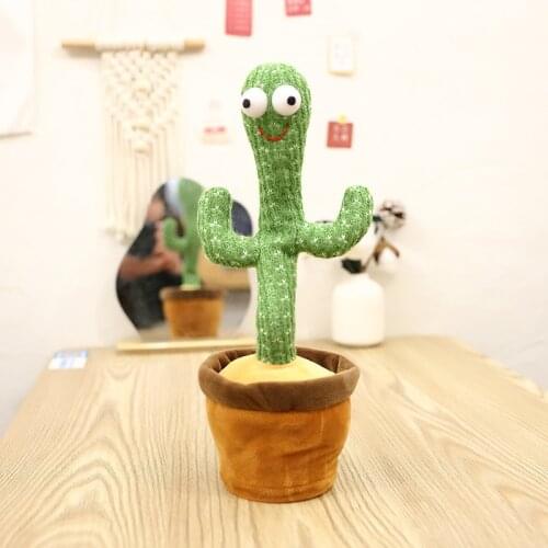 Children Dancing Cactus Plush Shake Electric Toy with Song and Dance Cute Dancing Cactus Early Education Toys for Kids Gift