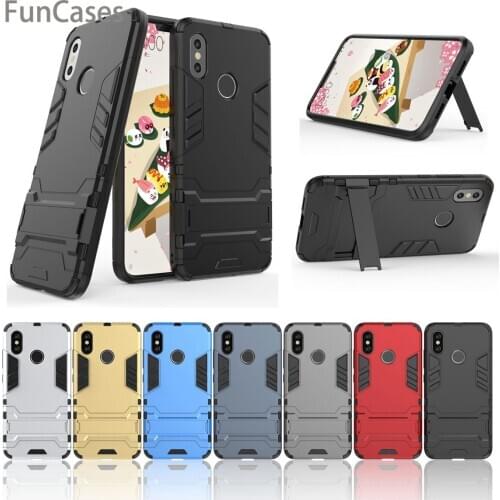 For Xiaomi Mi 8 Case Cover Luxury Iron Man Stand Case Hard Armor+Soft Silicone TPU Cover for Xiaomi Mi 8 Xiaomo externe