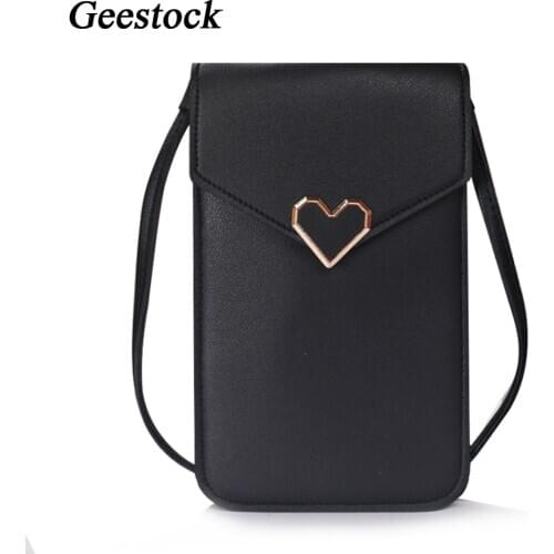 Geestock Phone Pouch RFID Cell Phone Signal Blocker Pouch Crossbody Bag Transparent Touch Screen Women Shoulder Bag Wallet Mone