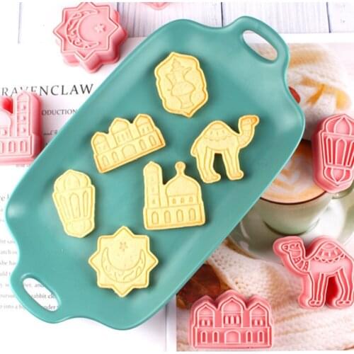Eid Mubarak Cookie Cutter Silicone Biscuit Mold DIY Fondant Cake Baking Tools for Party Decor