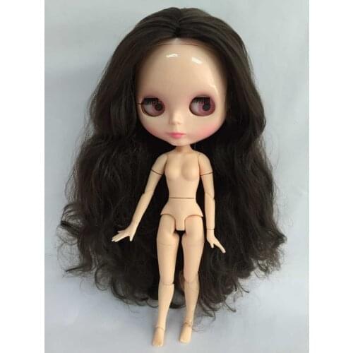 Free shipping cost joint body Nude blyth Doll black hair Factory doll Suitable For DIY Change BJD Toy For Girls