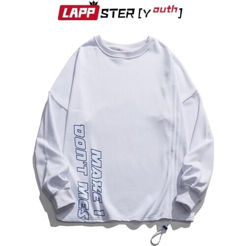 LAPPSTER-Youth Harajuku 3 Colors Hoodie Men 2020 Pullover Mens Black Korean Fashiosn Sweatshirts Oversized Streetwear Hoodies