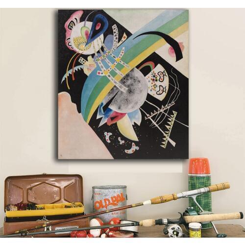 Large Size Circles on Black by Kandinsky Oil Painting Wall Art Paintings Picture Paiting Canvas Print Home Decor Print Painting