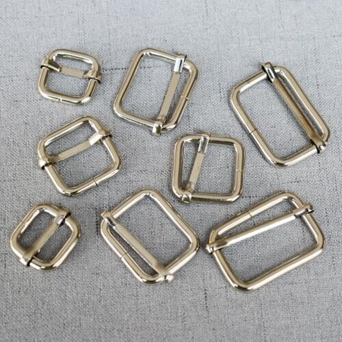 100 pcs/pack 15mm 20mm 25mm 32mm Silver Webbing Metal Straps Belt Loop Buckle Slider Adjuster Bag Handbag Dog Pet Collar Clasp