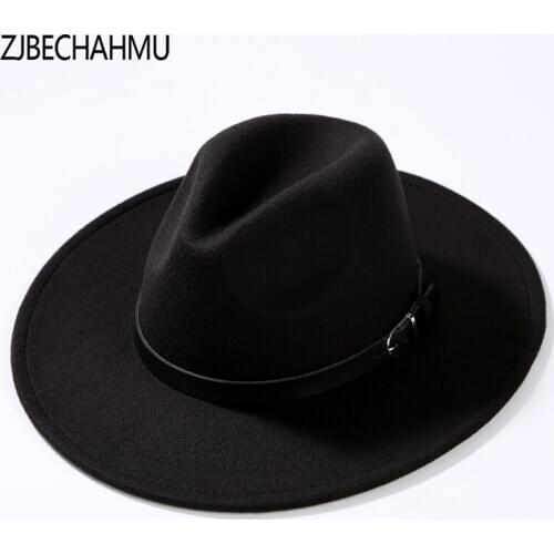 Fashion New Vintage Winter Autumn Imitation Woolen Women Men Ladies Fedoras Top Jazz Hat European American Round Cap Bowler Hats