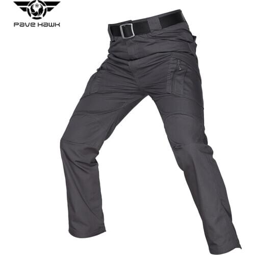 Men IX9 Plaid Pants Multi-purpose Pockets Scratch-resistant Waterproof Tactical Pants Military Style Cargo Pants Sports Trousers