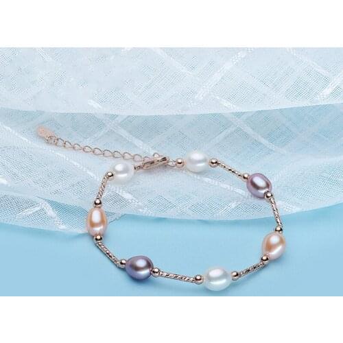 Natural Fresh Water Pearl Charm Bracelet For Women Party Birthday Original Design Jewellery Accessories