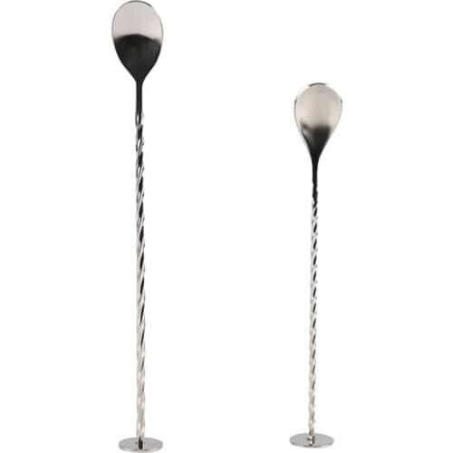Stainless Steel Cocktail Bar Spiral Pattern Drink Shaker Muddler Stirrer Twisted Mixing Spoon Kitchen Tableware High Quality
