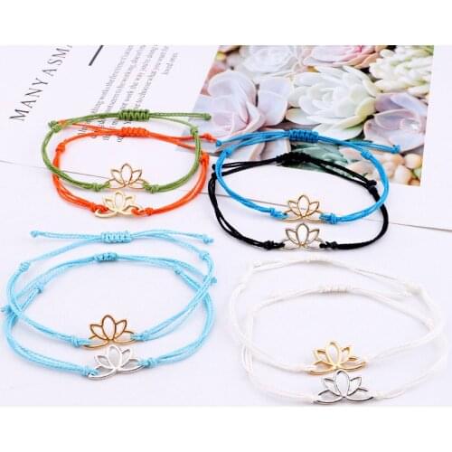 Summer New Multi Color Waterproof Wax Knitting Bracelet Lady Friendship Bracelet Hawaiian Gesture Wax Island Surfing Jewelry