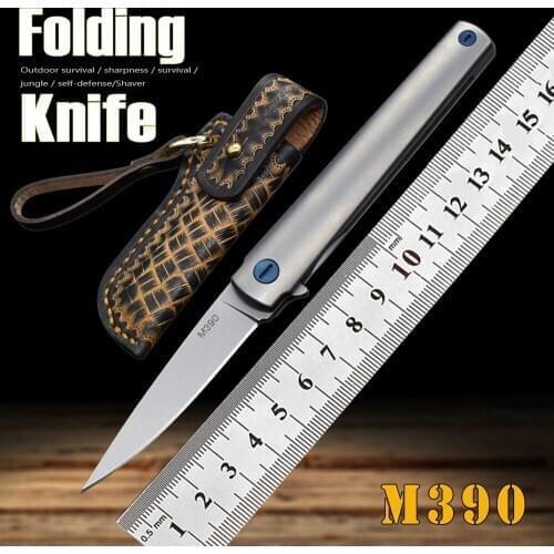 New M390 Steel Folding Knife Mini Sharp Fruit Knife Self-Defense Life-Saving Tool Outdoor EDC Hand Tool Kitchen Camping Knives