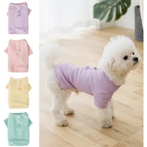 Dog Clothes Thin Solid Color for Dogs T-shirt Small Pet Outfits Cute Spring Summer Clothing Marca Dragon Ropa Para Perro