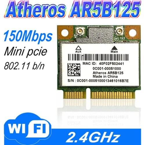Original notebook computer Wlan adapter Atheros AR5B125 wireless 802.11n 150Mbps Wifi half mini PCI-E CARD