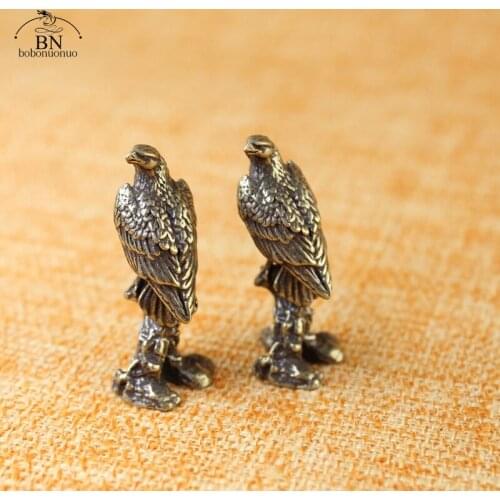Handmade Brass Eagle Ornaments Accessories Vintage Pure Copper Bird Desk Decor Accessories Animal Home Decoration Mini Figurines