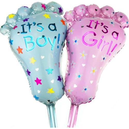 Free 50pcs New Mini Baby feet Baby shower party supplies foil balloons New born baby Birthday celebration 45*27cm wholesale